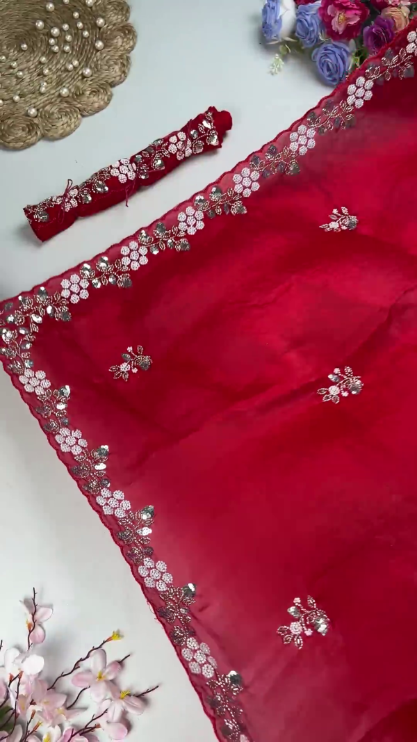 2649-6.png Royal Rani Pink Heavy Embroidered Designer Saree with Sequin Accents