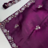 2649-7.png Royal Rani Pink Heavy Embroidered Designer Saree with Sequin Accents