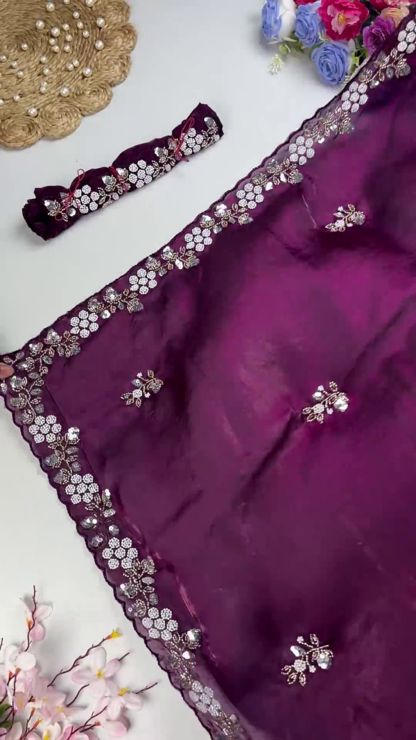 2649-7.png Royal Rani Pink Heavy Embroidered Designer Saree with Sequin Accents