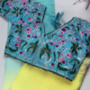Azure Garden Embroidered Blouse with Ombre Lilac Saree Set