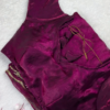 Regal Wine Textured Designer Blouse with Golden Accents