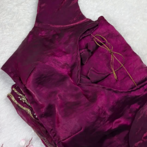 2658-2.png Regal Wine Textured Designer Blouse with Golden Accents