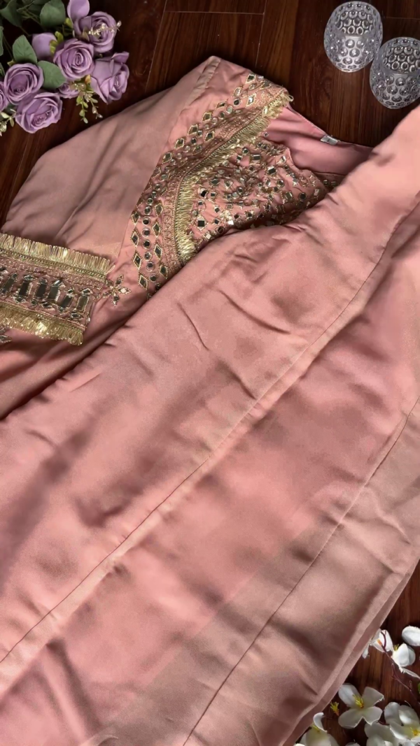 Blush Rose Mirror-Work Designer Kurta Set