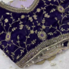 2661-2.png Royal Velvet Grape Blouse with Lilac Organza Saree Set