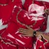 2664-2.png Classic Crimson Georgette Anarkali with Golden Vine Accents