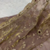 Ornate Wine Velvet Blouse with Intricate Golden Embroidery