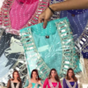 Vibrant Rani Pink Bandhani Anarkali with Heavy Mirror Work