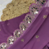 Mauve Purple Geometric Sequined Designer Gown