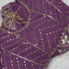 Mauve Purple Geometric Sequined Designer Gown