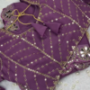 Mauve Purple Geometric Sequined Designer Gown