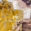Ethereal White Anarkali with Mustard Floral Highlights
