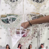 Ethereal White Anarkali with Mustard Floral Highlights