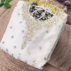 Ethereal White Anarkali with Mustard Floral Highlights