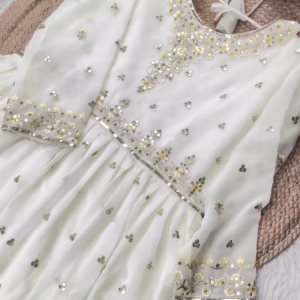 2670-6.png Ethereal White Anarkali with Mustard Floral Highlights