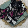Midnight Black Floral Sequin-Embellished Blouse