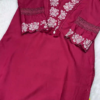 Royal Maroon Kurti with Rose Motif Embroidery