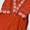 Royal Maroon Kurti with Rose Motif Embroidery