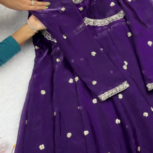 2681-2.png Royal Purple Anarkali with Scalloped Zari Borders