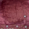 Mauve Silk Saree Set with 3D Floral Accents
