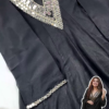 Grand Midnight Black Mirror-Work Sharara Set