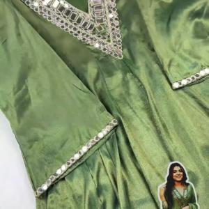 2689-1.png Luminous Moss Green Mirror-Work Sharara Set