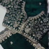 Grand Maroon Velvet Saree Set with Floral Zari jaal