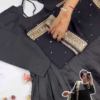 Grand Midnight Black Anarkali with Concentrated Zari Borders