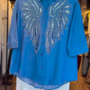 27-2-1-1.png Midnight Wings Embellished Denim Shirt with Sequin Detailing
