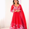 2704-2.png Vibrant Crimson Floral Anarkali Set