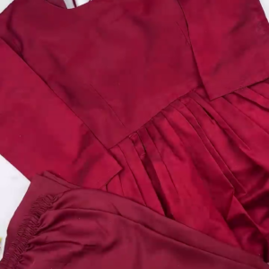 2706-1.png Minimalist Maroon Cotton-Finish Co-ord Set