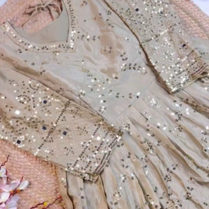 2708-3.png Grand Champagne Mirror-Work Anarkali Set
