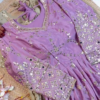 Grand Champagne Mirror-Work Anarkali Set