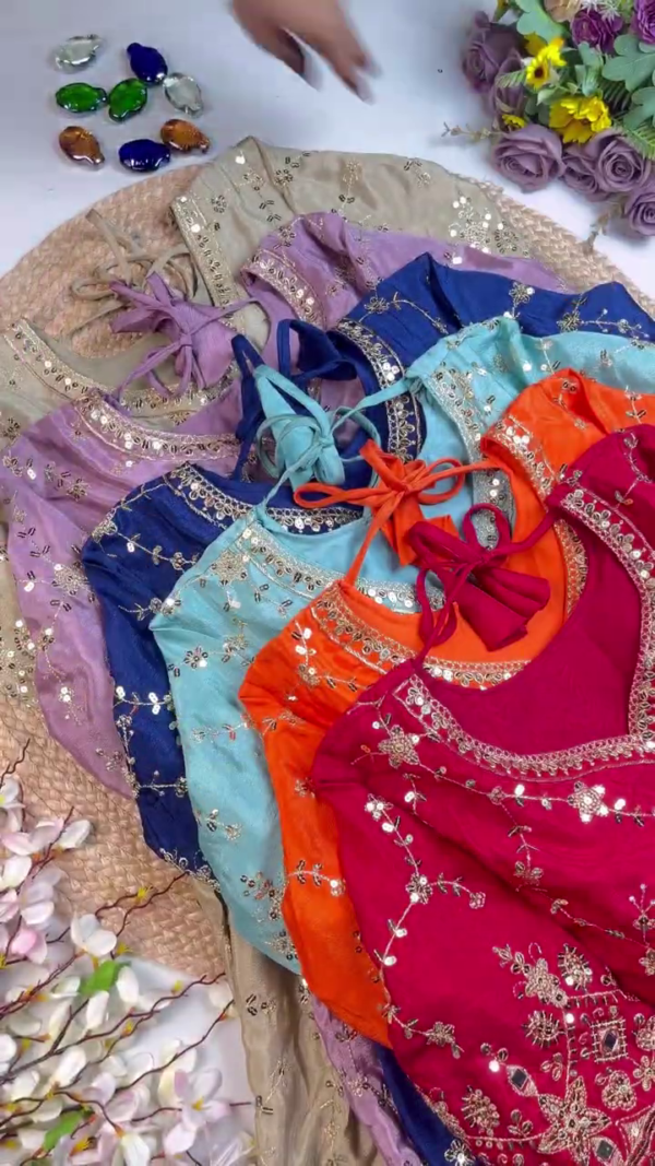 Grand Champagne Mirror-Work Anarkali Set