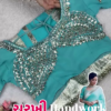 2709-2.png Azure Sky Saree with Bold Silver Heritage Accents