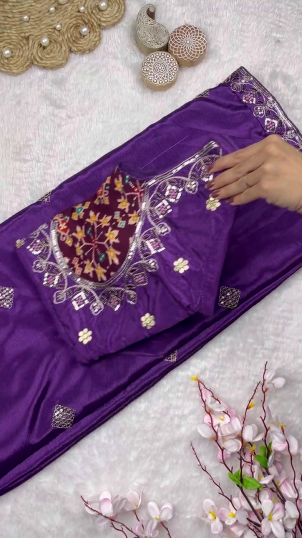 2710-1.png Sun-Kissed Yellow Patola Fusion Saree Set