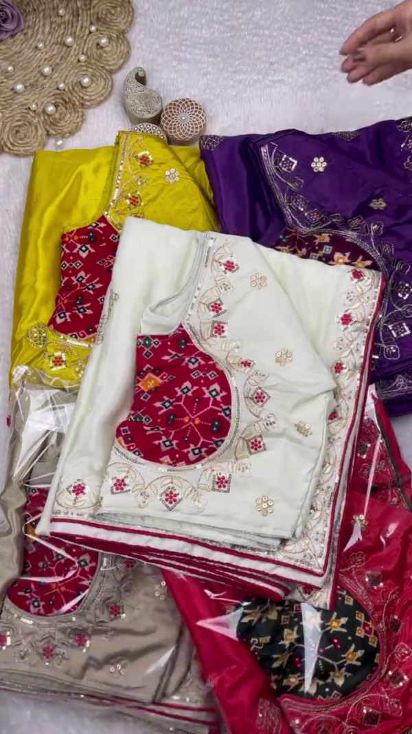 2710-2.png Sun-Kissed Yellow Patola Fusion Saree Set