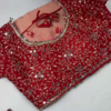 2711-4.png Peach Blossom Saree with Scalloped Mirror-Work Border