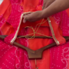 Sunset Bandhani Fusion Anarkali Set