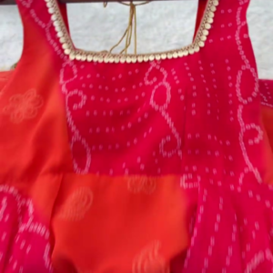 2713-3.png Sunset Bandhani Fusion Anarkali Set