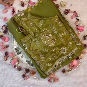 2715-1.png Olive Enchantment Zari-Work Saree Set