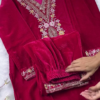 Royal Magenta Velvet Embellished Suit Set