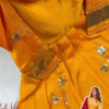 2718-2.png Sun-Kissed Mustard Anarkali with Angrakha Neckline and Bandhani Dupatta