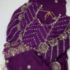 Georgette Saree Set with Hand-Embroidered Mirror-Work Floral Border