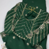 Georgette Saree Set with Hand-Embroidered Mirror-Work Floral Border