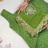 2726-3.png Vibrant Bandhani Georgette Suit with Circular Mirror-Work Medallions