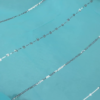 Turquoise Geometric Sequin Blouse with Diamond Lattice Embroidery