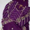 Crimson Silk-Blend Blouse with Floral Zari Jaal and Pearl Droplets