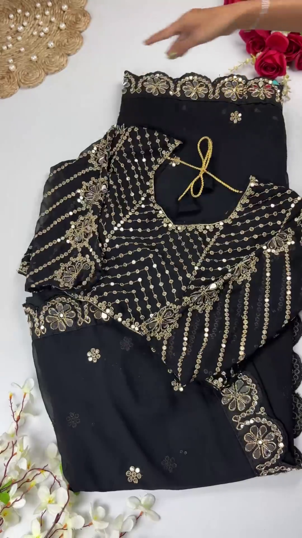 Crimson Silk-Blend Blouse with Floral Zari Jaal and Pearl Droplets