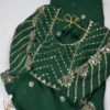 Crimson Silk-Blend Blouse with Floral Zari Jaal and Pearl Droplets