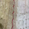 2729-3.png Ivory Shimmer Organza Saree with Scalloped Sequin Borders